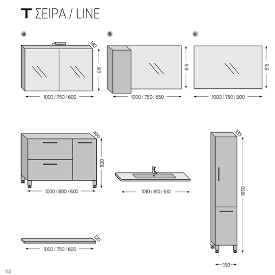 ΕΠΙΠΛΑ ΜΠΑΝΙΟΥ FURNIBATH ΣΕΙΡΑ T ΕΠΙΠΛΟ T1 101