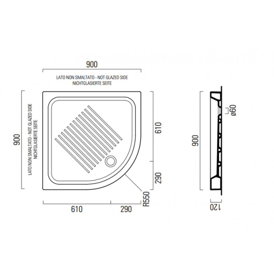 ΝΤΟΥΖΙΕΡΑ ΠΟΡΣΕΛΑΝΗΣ ΗΜΙΚΥΚΛΙΚΗ ΥΨΟΣ 6-11CM GSI BASIC