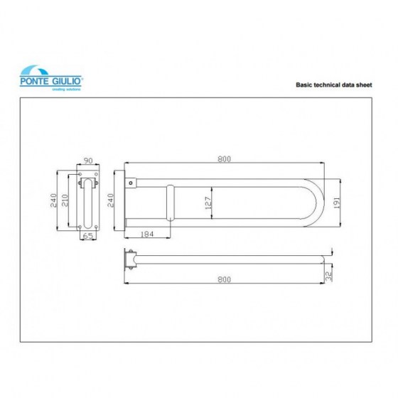 ΜΠΑΡΑ ΤΟΙΧΟΥ ΑΝΑΚΛΙΝΟΜΕΝΗ Ponte Giulio Inox G55-JCS-14