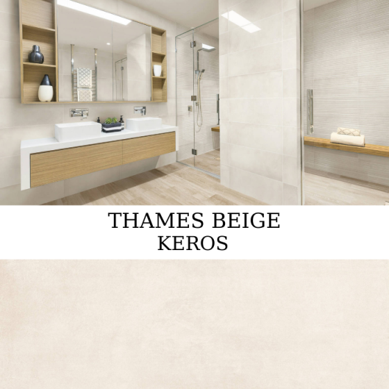 Πλακάκι τοίχου Keros Thames Beige 30×90 γυαλιστερό stone look