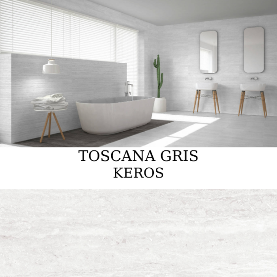 Κεραμικό πλακάκι τοίχου με ματ μαρμάρινη όψη και γκρι απόχρωση από τη σειρά Toscana της KEROS.