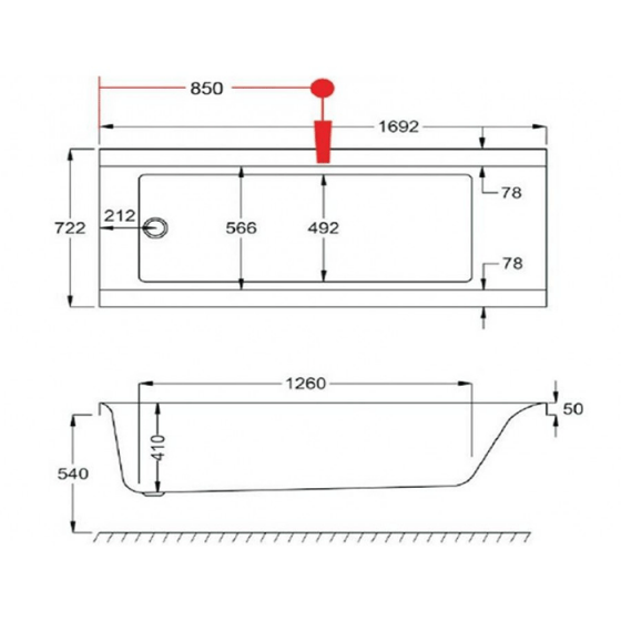 ΜΠΑΝΙΕΡΑ ΥΔΡΟΜΑΣΑΖ CARRONITE Carron Urban 170x72,5