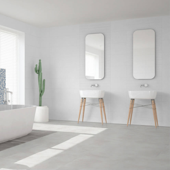 WHITE BRILLO 30x90 γυαλιστερό λευκό ρεκτιφικάτο κεραμικό πλακίδιο