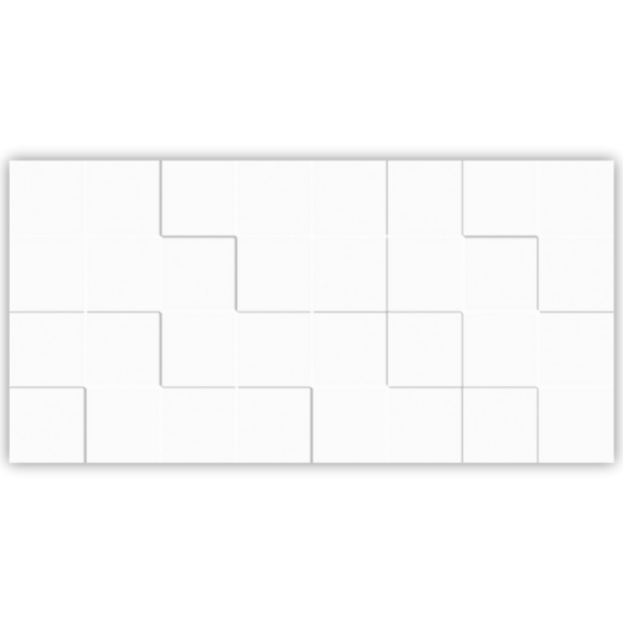 WHITE CUBIK BRILLO 30x60 γυαλιστερό πλακάκι τοίχου με ανάγλυφα γεωμετρικά σχέδια